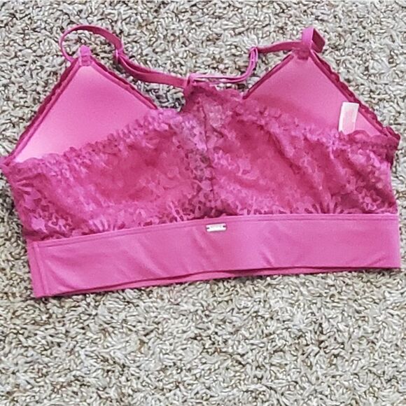 Pink Victoria's Secret Lace Floral Purple Bralette - Picture 2 of 4